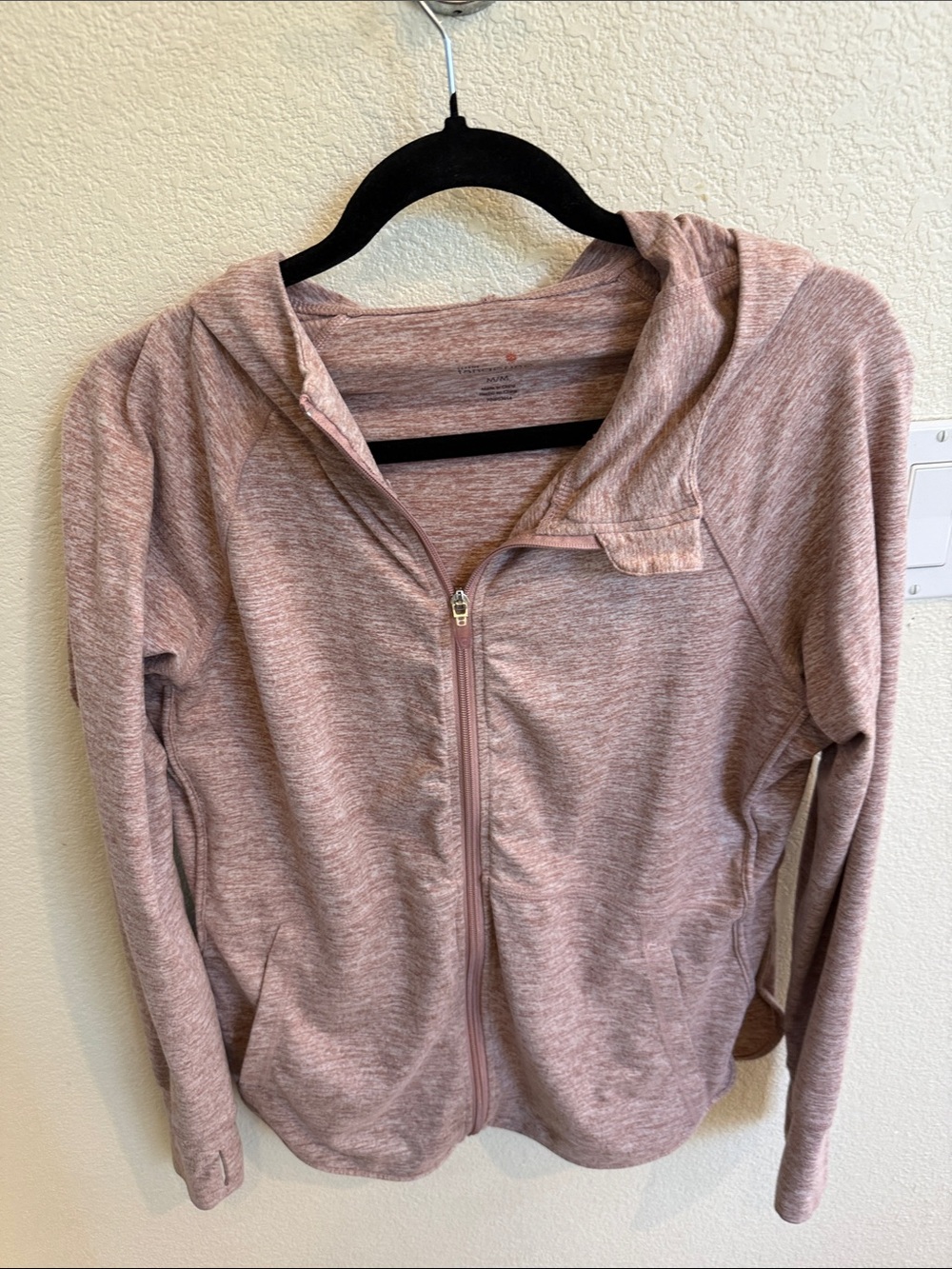 Tangerine Heathered Mauve Zip-Up Hoodie